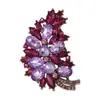 Broche de Hoja de Pedrería de Moda Europea y Americana de Gama Alta para Mujer, Elegante Accesorio para Ropa y Abrigos, Broche