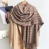 Bufanda de Cuadros de Cachemira Sintética de Alta Gama Estilo Coreano Nueva Bufanda con Borlas para Mujer Otoño/Invierno Bufanda Cálida para Viaje