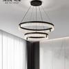 Lustre de Sala de Estar Moderno Minimalista Lâmpada de Sala de Jantar 24 Anos Novo Luxo Acessível Designer Bar Anel Sala de Jantar Hall Luz Principal