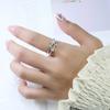 Anillo de Camelia Colorido Temperamento Nacional Trendy Flor Transparente Anillo de Dedo Regalo de Año Nuevo Diamante Blanco Rosa Anillo