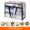 Bolsa Transparente de PVC Grueso Plegable Transfronteriza Gran Capacidad Bolsa de Almacenamiento para Edredones Ropa Bolso de Mano Impermeable a Prueba de Humedad