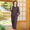 Conjunto Suelto de Tallas Grandes Estilo Verano 2026 para Mujeres de Mediana Edad y Mayores, Conjunto de Dos Piezas Versátil: Top + Pantalones