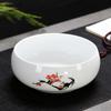 Porcelana blanca de alta calidad de grado superior, grande para lavar el té, accesorios de cerámica para el té, esmalte azul y blanco, para lavar pinceles, logotipo simple imprimible
