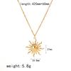 Collar de Sol Retro Francés para Mujer Versátil Estilo Ins de Alto Nivel Acero Inoxidable Aretes Pulsera Colgante Collar Transfronterizo