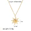 Estilo Ins Internet Vermelho Pingente de Sol Dourado 18K Colar de Aço Inoxidável Brincos de Combinação Total para Mulheres Conjunto de Joias Pingente