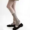 Calentadores de Piernas Lisos de Punto Acanalado Básico sin Pies para Otoño/Invierno Calcetines Simples Holgados para Pantorrilla Calentadores de Piernas Versátiles para Usar como Capa