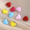 Pingente Coração Colorido Esmaltado em Aço Inoxidável para Montagem DIY de Colar Pulseira Charme em Formato de Coração Acessórios de Joia
