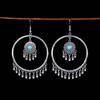 Aretes Turquesa Bohemios Europeos y Americanos Retro Búho Geométricos Atrapasueños Pluma Borla Aretes Mujeres