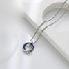 Collar Colgante de Acero Inoxidable de Moda y Alta Gama, Collar Unisex de Doble Anillo, Cadena de Perlas Cuadrada, Venta al por Mayor de Joyería Yiwu