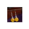 Pendientes de ágata y calcedonia de cristal, largos, estilo étnico retro, de plata de imitación.