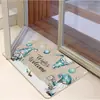 Felpudo Festivo de Navidad para Entrada, Resistente a la Suciedad, Resistente al Desgaste, Fácil de Limpiar, Felpudo para Baño, Absorción Rápida de Agua, Alfombrilla Antideslizante