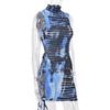 Nz5739 Nazada Vestido Europeo y Americano Amazon Cuello Redondo Color Degradado Manga Larga Jersey Falda de Cadera Vestido de Mujer con Lazo
