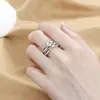 Anillos de Pareja Mobius, Diseño de Nicho con Líneas Cruzadas, Anillos a Juego Abiertos, Anillos de Dedo Apilables de Lujo Ligero, Venta al por Mayor de Joyería