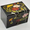 Caja de joyería de laca de Pingyao, caja de regalo de boda retro de madera, caja de maquillaje de novia, artesanía roja del patrimonio cultural inmaterial chino.