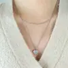 Jóias Pequenas Frescas Ins Francesas Camadas Duplas Empilhadas com Amor Coração de Pêssego Camadas Duplas Toldo Estrela Cravejada com Zircônia para Meninas
