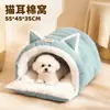 Nido para Gatos Invierno Cálido Felpa Gruesa Cerrado Seguridad Mascota Gato Escondite Casa Gato Invierno Durmiendo Cama para Perros