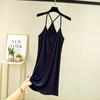 Vestido midi fino de verano en forma de Y con tirantes, versátil, para mujer, con tirantes, camiseta, chaleco ajustado, falda de talla grande