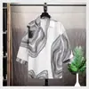 Camisa de Manga Tres Cuartos para Adolescentes Hombres Verano 2025 Nueva Camisa Estampada de Manga Media Holgada Transpirable Tendencia Marca Top Hombres
