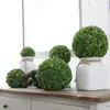 Flor de simulação bola planta suculenta verde bola redonda cola macia tamanho hortênsia decoração de casa