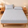 Protector de colchón de fibra impermeable rombos gruesos a prueba de manchas banda elástica funda de cama suave apta para la piel lavable
