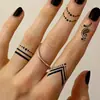 Artículo Popular Transfronterizo con un Estilo Oscuro de Alta Gama: Pegatina de Tatuaje Temporal Pequeño Gráfico Dedo Mariposa Luna Espina Tótem Columna Vertebral Brazo