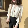 Camisa de Mujer con Sentido del Diseño, Nuevo Top de Principios de Otoño Estilo Vintage Hong Kong 2026, Estilo Ligeramente Maduro con Mangas de Linterna