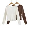 Xz2573-25 Novo Estilo de Verão Estilo Europeu e Americano Simples Casual Gola V Tencel Manga Morcego Top Emagrecedor Camiseta