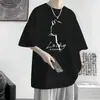 Camiseta de Verano de Manga Corta y Media Talla Grande Top Estudiante Marca de Moda Nuevo Holgado Combinable Casual para Hombre