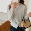 Departamento de Leche Cárdigan de Punto de Color Sólido con Cuello Redondo para Mujer Otoño e Invierno Nuevo Coreano Suave Encerado Corto Apilado Chaqueta Suéter