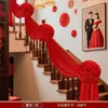 Conjunto de Decoração de Quarto de Casamento Flor Vermelha Grande Corrimão da Escada Hortênsia Casamento Decoração de Casa Rural Suprimentos para Latte Art
