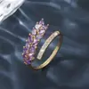 Anillo Cruzado de Zircón Morado Espiga de Trigo para Mujer, Anillo de Nicho de Gama Alta que No Se Desvanece, Anillo Pulsera de Moda, Sencillo y Versátil
