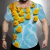 Comercio exterior transfronterizo código europeo para hombre verano casual impresión 3D calle moda alta calle manga corta sublimación T
