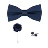 Conjunto de Gravata Borboleta, Abotoaduras e Broche Masculino de Três Peças para Terno de Casamento do Noivo Decoração de Camisa Gravata Borboleta Paisley