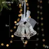 Textura de Cristal Encaje de Cisne Acrílico con Purpurina Copo de Nieve Transparente Adornos Colgantes para Árbol de Navidad Decoraciones de Campana