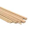 Palo Redondo Delgado de Madera Palo de Tronco Palo Redondo de Madera de Haya Palo de Madera Pequeño Manualidades de Madera Ranura Perforada Palo de Madera