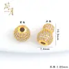 Pulsera de Zirconia Chapada en Oro que Conserva el Color con Perlas de Diamante Completas, Diseño de Flor Calada, Accesorios para Pulseras y Collares DIY