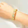 Pulseira Feminina Luxuosa com Artesanato de Esmalte Vintage, Design Vazado de Flor de Peônia, Pulseira Aberta, Anel Colorido de Alto Padrão Atacado
