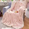 Manta gruesa de doble cara de forro polar con temática de dibujos animados, perfecta para otoño e invierno, hecha de suave forro polar de leche y lana de cordero, ideal como cubierta de sofá o una manta linda y pequeña para una siesta a mediodía.