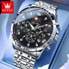 Reloj Marca Oli Shi Transfronterizo Popular Luminoso Calendario Impermeable 7 Pines Personalidad Carcasa Negocios Cuarzo Reloj de Pulsera para Hombre