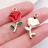 50 Colgantes de Varita de Deseos de Rosa Roja/Rosa para San Valentín Accesorios Creativos para Joyería DIY