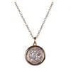 Prata de lei s925 Romana antiga Grega Hércules Hércules moeda antiga colar temperamento sênior do velho retrô atacado