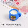 Taza de leche para gato tridimensional, juego de comida, crema, pegamento, horquilla hecha a mano, material de refrigerador casero, accesorios de resina