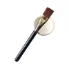 Brocha para Polvo de Cabeza Plana, Brocha Portátil para Base de Maquillaje de Cabeza Redonda, Brocha Portátil Negra Gruesa a Prueba de Agua para Fijar el Polvo