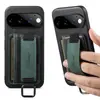 Funda de teléfono con ranura para tarjeta adecuada para Google Pixel 11Pro, funda protectora de cuero con correa de muñeca para Google Pixel 9