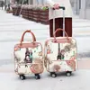 Bolsa de rodinhas universal mala de bordo portátil bolsa de mão estilo coreano mala de PU à prova d'água bolsa para viagem de curta distância