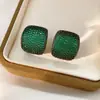 Pendientes Vintage de Plata con Zirconia Incrustada en Forma de Cuadrado Lágrima, Pendientes Simples y Elegantes con un Toque de Lujo Ligero y de Alta Gama