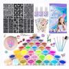 Venta Caliente Transfronteriza Polvo de Brillo de 30 Colores Polvo Luminoso de 6 Colores Sencillo Niños Polvo de Brillo Diamante Traje de Tatuaje Maquillaje Festivo