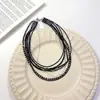 Collar Multicapa de Espinela Negra Retro Diseño de Sentido de Temperamento Femenino Cadena Oscura para Clavícula Gótico Nuevo Estilo Chino