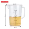 Copo Medidor de Plástico Acrílico 500ml com Escala Pe Espessado 5000ml Resistente a Altas Temperaturas para Chá de Leite Cozinha Confeitaria Copo Medidor