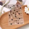 Rosa delgado resistente música gato negro pegatinas de uñas lindas láser plateado pegatinas de uñas decoraciones de uñas
